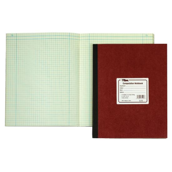 Picture of TOPS Computation Notebook, 11 3/4in x 9 1/4in, 4 x 4 Quad, 75 Sheets