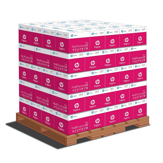 Picture of HP Multi-Use Copy Paper, White, Letter (8.5in x 11in), 200000 Sheets Per Pallet, 20 Lb, 96 Brightness, Case Of 5 Reams