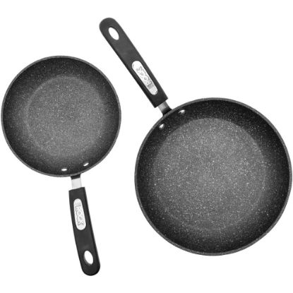 Picture of The Rock Set of 2 Fry Pans with Bakelite Handles - Cooking, Frying - Dishwasher Safe - 8in Frying Pan - 10in 2nd Frying Pan - Black - Bakelite Handle - 2 / Case