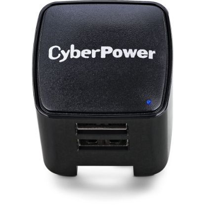 Picture of CyberPower TR12U3A USB Charger with 2 Type A Ports - 2 USB Port(s) - 3.1 Amps (Shared), NEMA 5-15P, 100 VAC - 240 VAC, Black, 1YR Warranty