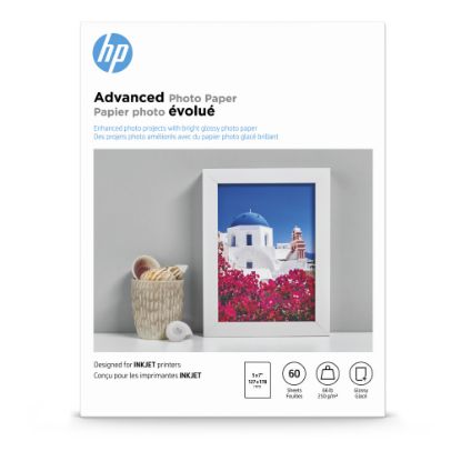 Picture of HP Advanced Photo Paper for Inkjet Printers, Glossy, 5in x 7in, 66 Lb., Pack Of 60 Sheets (Q8690A)