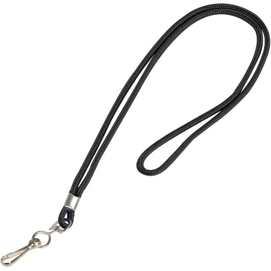 Picture of Partners Brand Standard Lanyards, With Hook, 38in, Black, Case Of 24