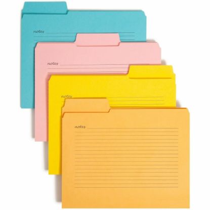 Picture of Smead SuperTab Notes Fastener Folder, Letter Size (8 1/2in x 11in), 1/3 Tab Cut, Assorted, Pack Of 24