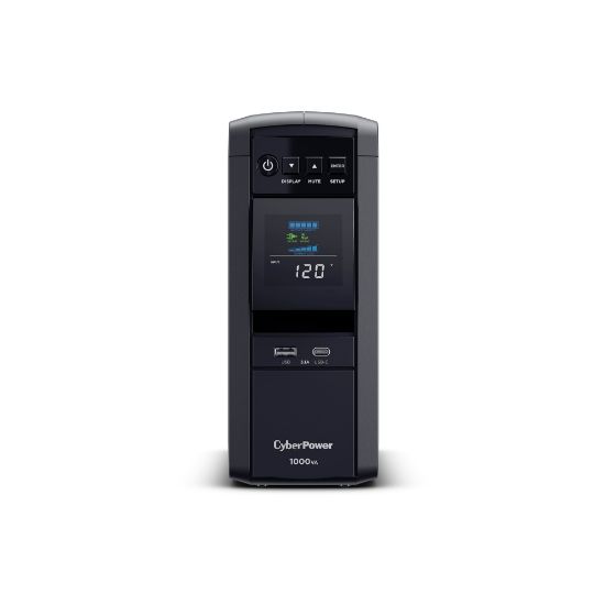 Picture of CyberPower PFC Sinewave Series CP1000PFCLCDTAA - UPS - AC 120 V - 600 Watt - 1000 VA - 9 Ah - RS-232, USB - output connectors: 10 - TAA Compliant