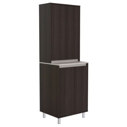 Picture of Inval 71inH Coffee Station Cabinet, Espresso/Ambar Gray