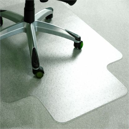 Picture of Floortex Cleartex AdvantagematPlus APET Lipped for Low/Standard Pile Carpets - 45in x 53in - 53in Length x 45in Width x 87 mil Depth x 0.38in Thickness - Lip Size 12in Length x 25in Width - Lipped - Amorphous Polyethylene Terephthalate (APET) - Clear - 1E