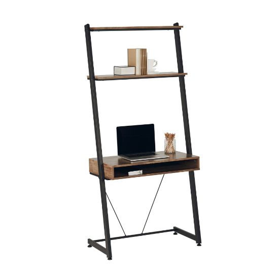 Picture of Realspace Belling 35inW Leaning Computer Desk, Modern Oak