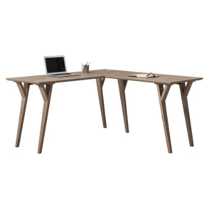 Picture of Realspace Trezza 62inW L-Shaped Computer Desk, Light Oak