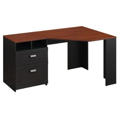 Picture of Bush Business Furniture Wheaton 60inW Reversible Corner Desk, Antique Black/Hansen Cherry, Standard Delivery