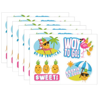 Picture of Eureka Jumbo Scented Stickers, Pineapple, 12 Stickers Per Pack, Set Of 6 Packs