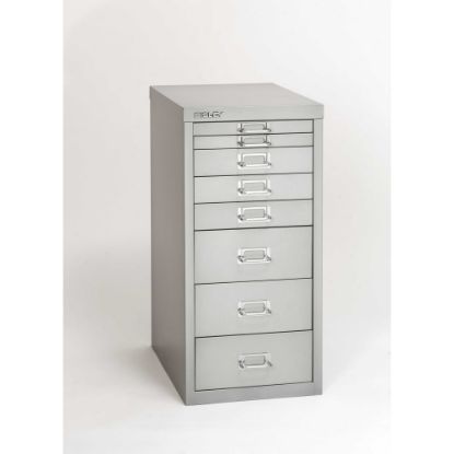 Picture of Bisley 15inD Vertical 8-Drawer Under-Desk File Cabinet, Light Gray