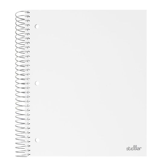 Picture of Office Depot Brand Stellar Poly Notebook, 8-1/2in x 11in, 5 Subject, College Ruled, 200 Sheets, White