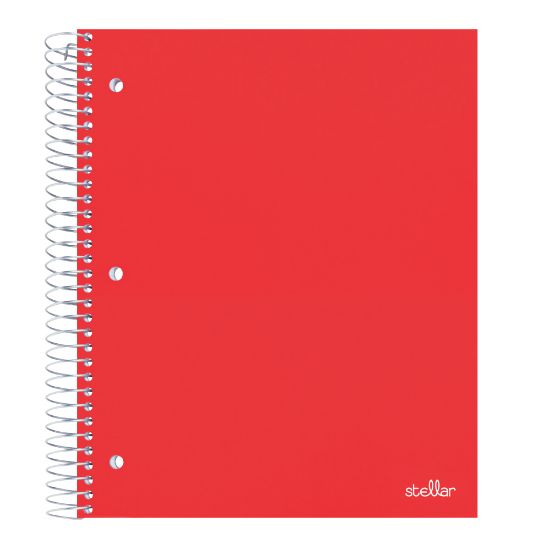 Picture of Office Depot Brand Stellar Poly Notebook, 8-1/2in x 11in, 5 Subject, College Ruled, 200 Sheets, Red