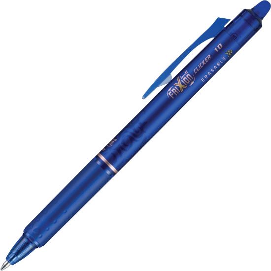 Picture of Pilot FriXion Ball Clicker Erasable Retractable Gel Pens, Pack of 12, Bold Point, 1.0 mm, Blue Barrel, Blue Ink