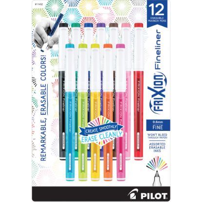 Picture of FriXion Fineliner Erasable Marker Pens - Fine Pen Point - 0.6 mm Pen Point SizeGel-based Ink - 12 / Set