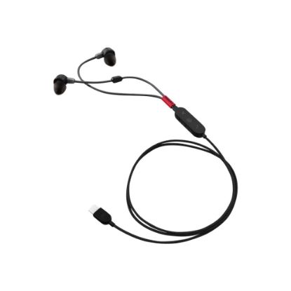 Picture of Lenovo Go - Headset - in-ear - wired - active noise canceling - USB-C - thunder black - Certified for Skype for Business, Certified for Microsoft Teams - for K14 Gen 1; ThinkCentre M60q Chromebox; M70t Gen 3; M75t Gen 2; ThinkPad P15v Gen 3