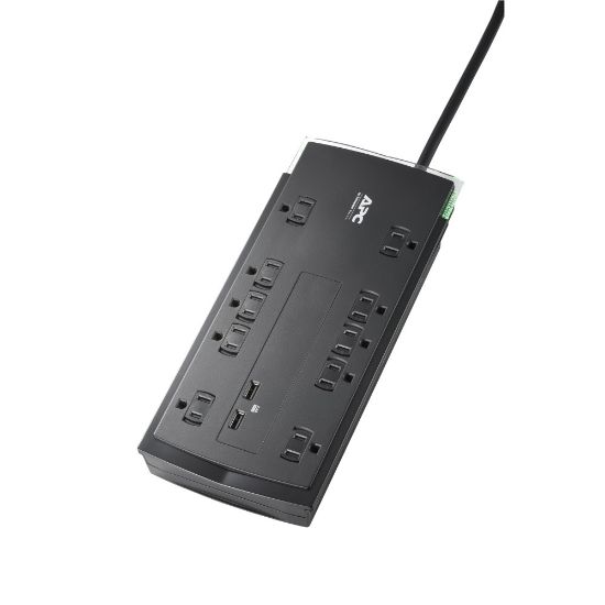 Picture of APC Performance SurgeArrest 10-Outlet And 2-USB Surge Protector, 6ft Cord, Black, P10U2