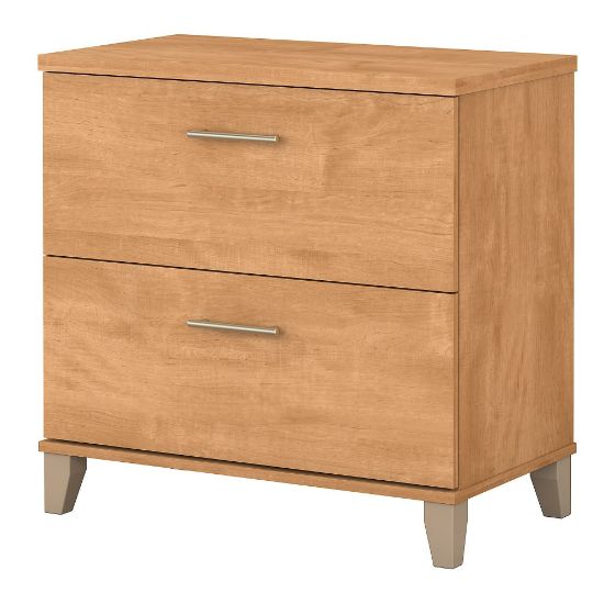 Picture of Bush Business Furniture Somerset 29-9/16inW x 21-13/16inD Lateral 2-Drawer File Cabinet, Maple Cross, Standard Delivery