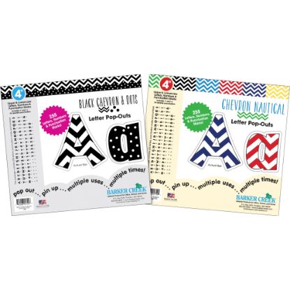 Picture of Barker Creek Letter Pop-Outs, 4in, 2 Designs - Chevron, Set of 510 Pop-Outs