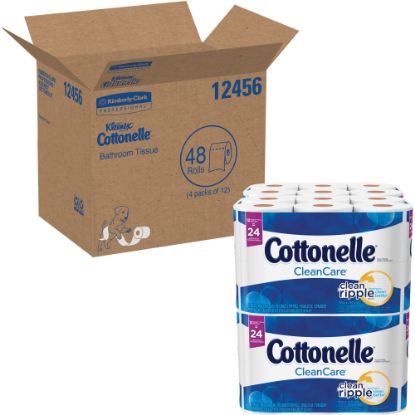 Picture of Cottonelle Professional Standard Roll Toilet Paper, 1-Ply Septic Safe Bathroom Tissue, White, 170 Sheets per Roll, Case of 48 Rolls