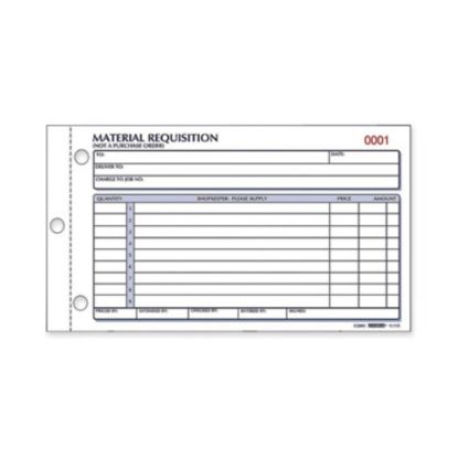 Picture of Rediform Material Requisition Purchasing Forms - 50 Sheet(s) - 2 PartCarbonless Copy - 7 7/8in x 4 1/4in Sheet Size - White, Yellow - Black Print Color - 1 Each