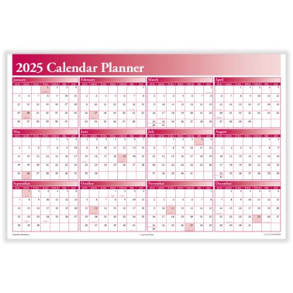 Picture of ComplyRight 2025 Calendar Planner, 36in x 24in, Burgundy