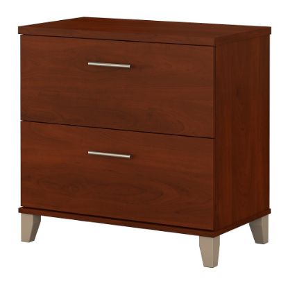 Picture of Bush Business Furniture Somerset 29-9/16inW x 21-13/16inD Lateral 2-Drawer File Cabinet, Hansen Cherry, Standard Delivery