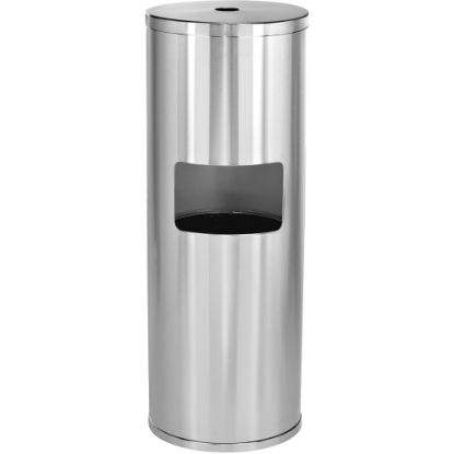 Picture of Alpine Stainless-Steel Gym Wet Wipe Dispenser With Built-In Trash Can, 36inH x 13inW x 13inD