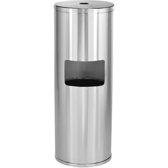 Picture of Alpine Stainless-Steel Gym Wet Wipe Dispenser With Built-In Trash Can, 36inH x 13inW x 13inD