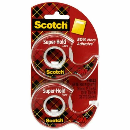 Picture of Scotch Tape Super-Hold, 3/4in x 600in, Translucent, Pack of 2 rolls