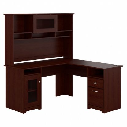 Picture of Bush Furniture Cabot L Shaped Desk With Hutch, Harvest Cherry, Standard Delivery