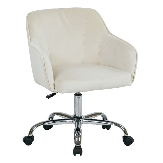 Picture of Office Star Avenue Six Bristol Task Chair, Fabric, Oyster Velvet/Silver