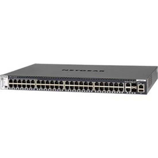 Picture of Netgear M4300 48x1G Stackable Managed Switch with 2x10GBASE-T and 2xSFP+ - 50 Ports - Manageable - Gigabit Ethernet, 10 Gigabit Ethernet - 10GBase-T, 1000Base-T, 10GBase-X - 3 Layer Supported - Modular - 1U High