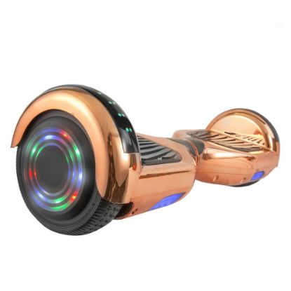 Picture of AOB Hoverboard With Bluetooth Speakers, 7inH x 27inW x 7-5/16inD, Rose Gold/Chrome