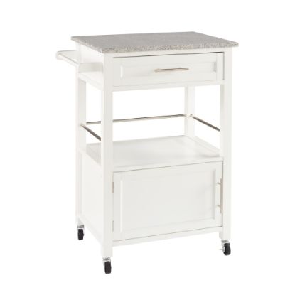 Picture of Linon Clark Granite-Top Kitchen Cart, 36-3/4inH x 27-3/4inW x 18inD, White