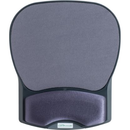 Picture of Compucessory Gel Wrist Rest with Mouse Pads - 8.70in x 10.20in x 1.20in Dimension - Charcoal - Gel, Lycra - 1 Pack