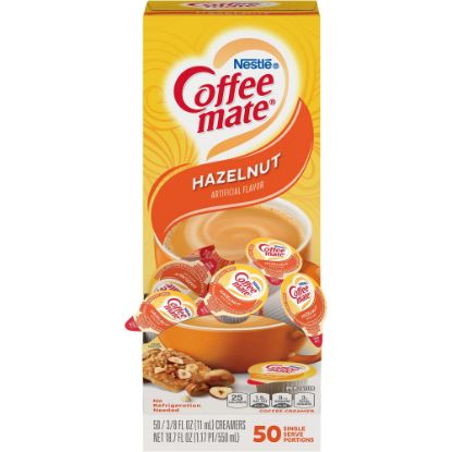 Picture of Nestle Coffee-mate Liquid Creamer, Hazelnut Flavor, 0.38 Oz Single Serve x 50