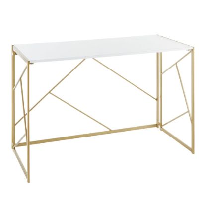 Picture of LumiSource Folia 45inW Computer Desk, Gold/White