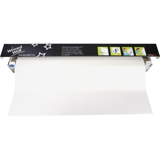 Picture of Wizard Wall 28in System Non-Magnetic Dry-Erase Whiteboard, 27 1/2in x 260in, Clear, 27525SBW