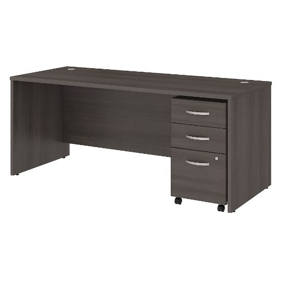 Picture of Bush Business Furniture Studio C 72inW Office Computer Desk With Mobile File Cabinet, Storm Gray, Standard Delivery