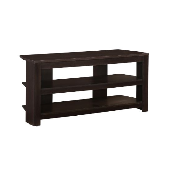 Picture of Monarch Specialties TV Stand, 3-Shelf, For Flat-Panel TVs Up To 40in, Cappuccino