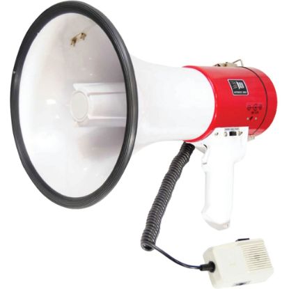 Picture of Pyle PMP58U Professional Piezo Dynamic 50W Megaphone With USB, 9-1/2inH x 9-1/4inW x 13-1/2inD, White