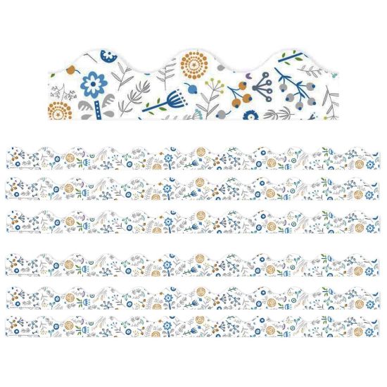 Picture of Eureka School Deco Trim, A Close-Knit Class Danish Floral, 37' Per Pack, Set Of 6 Packs