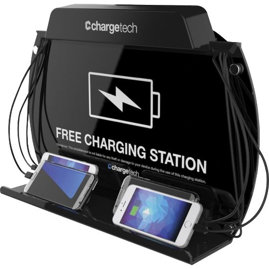 Picture of ChargeTech Wall/Tabletop Charging Station, 13in x 19in 2-1/2in, Black, CRGCT300061