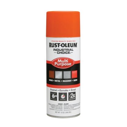 Picture of Rust-Oleum Industrial Choice 1600 System Multi-Purpose Enamel Spray Paint, 12 Oz, Gloss Safety Orange, Case Of 6 Cans