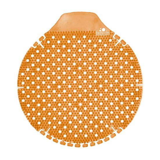 Picture of Fresh Products Tidal Wave Urinal Screens, 8in, Mango, Orange, Pack Of 36 Urinal Screens