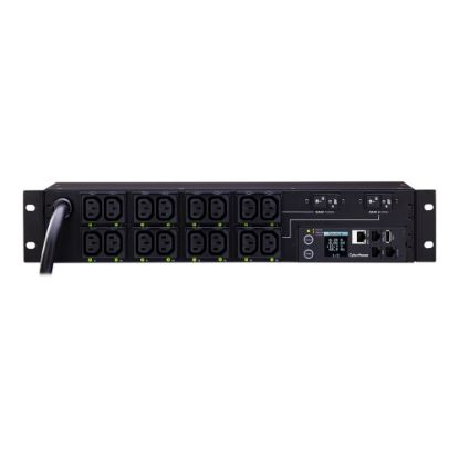 Picture of CyberPower Switched Metered-by-Outlet PDU81007 - Power distribution unit (rack-mountable) - AC 200-240 V - Ethernet, USB, serial - input: NEMA L6-30 - output connectors: 16 (power IEC 60320 C13) - 2U - 12 ft cord