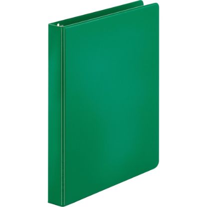 Picture of Business Source Basic 3-Ring Binder, 1in Round Rings, Green