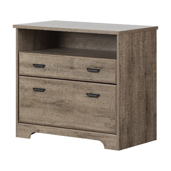 Picture of South Shore Versa 33-3/4inW x 19inD Lateral 2-Drawer File Cabinet, Weathered Oak