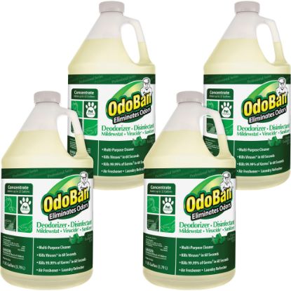 Picture of OdoBan Eucalyptus Multi-purpose Deodorizer Disinfectant Concentrate - Concentrate Liquid - 128 fl oz (4 quart) - Eucalyptus Scent - 4 / Carton - Green